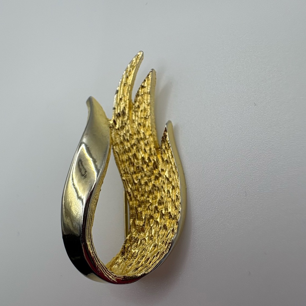 Vintage Gold and Silver Flame Brooch (Monet)